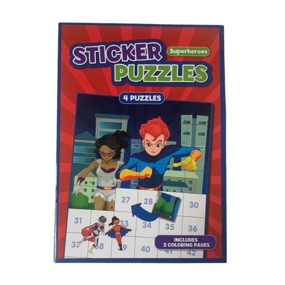 No Brand Other - Superheroes Sticker Puzzle Activity Craft Book Great Prize Reward Fun Hand Eye
